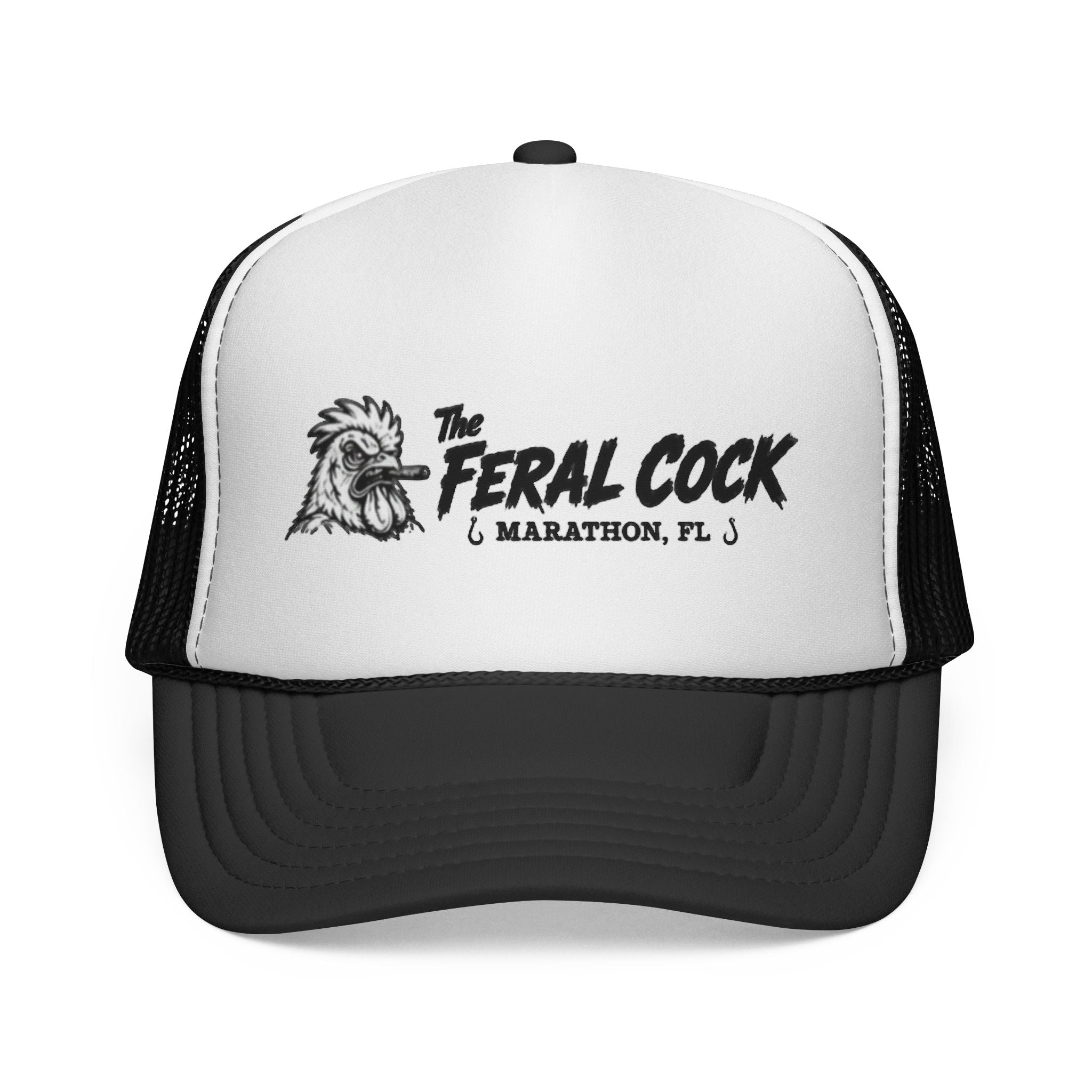 Trucker Cap — "The Feral Cock" Marathon, FL Rooster Logo Hat