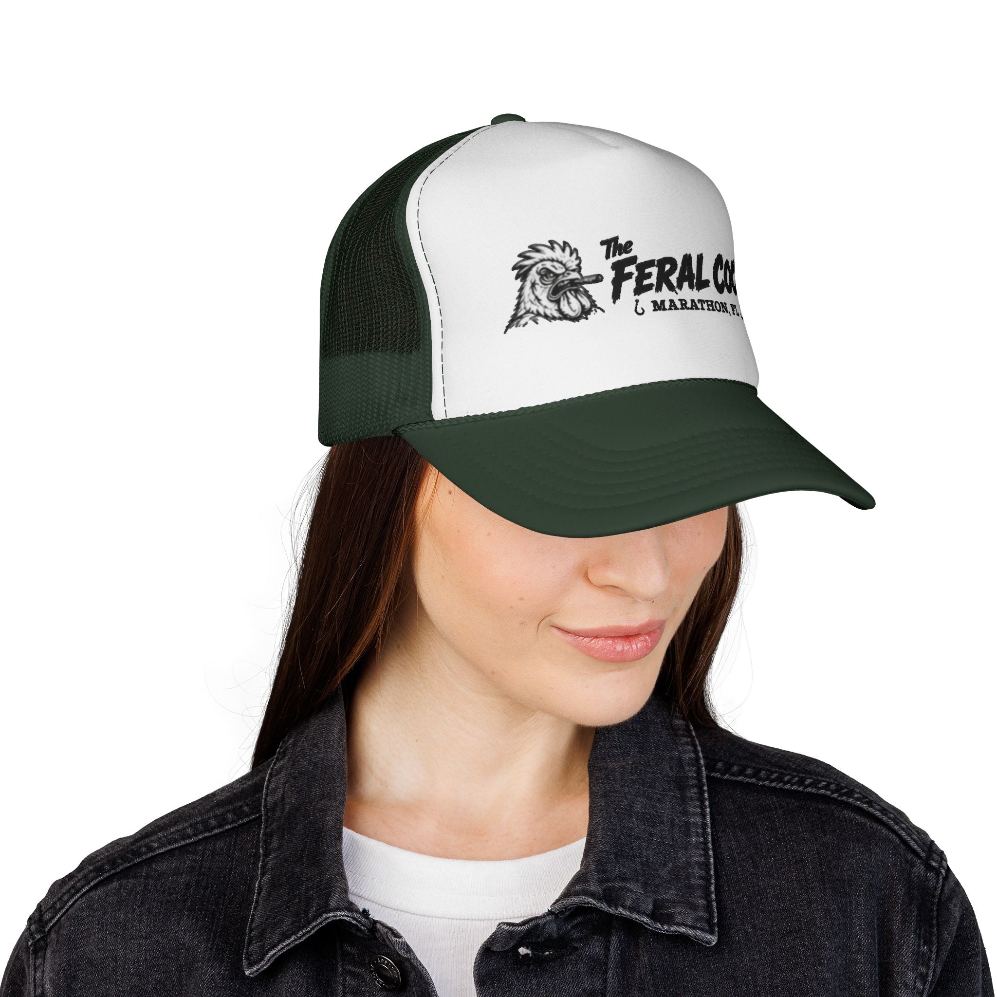 Trucker Cap — "The Feral Cock" Marathon, FL Rooster Logo Hat
