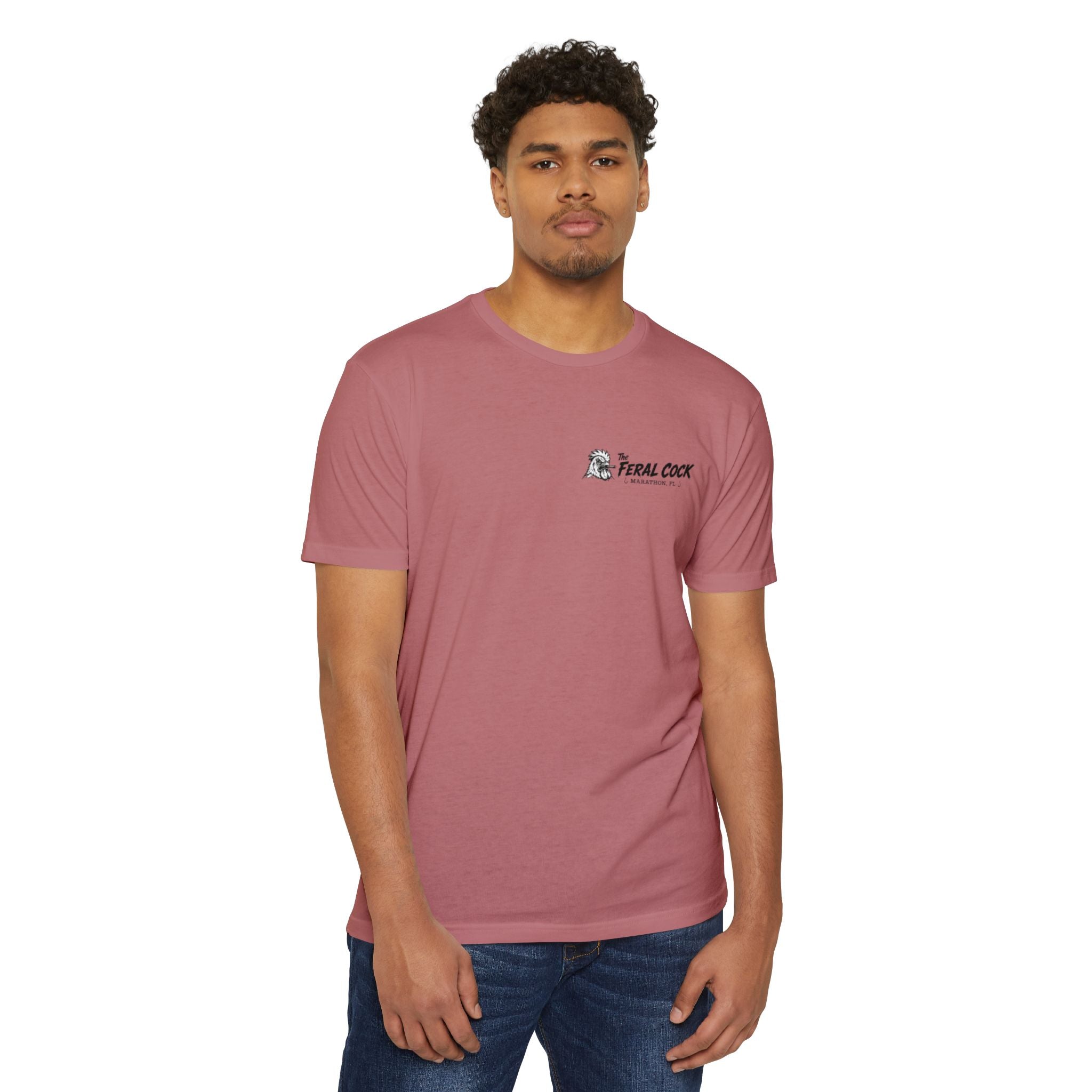 Feral Cock Marathon T-Shirt — Retro Fishing & Guitar Graphic Tee