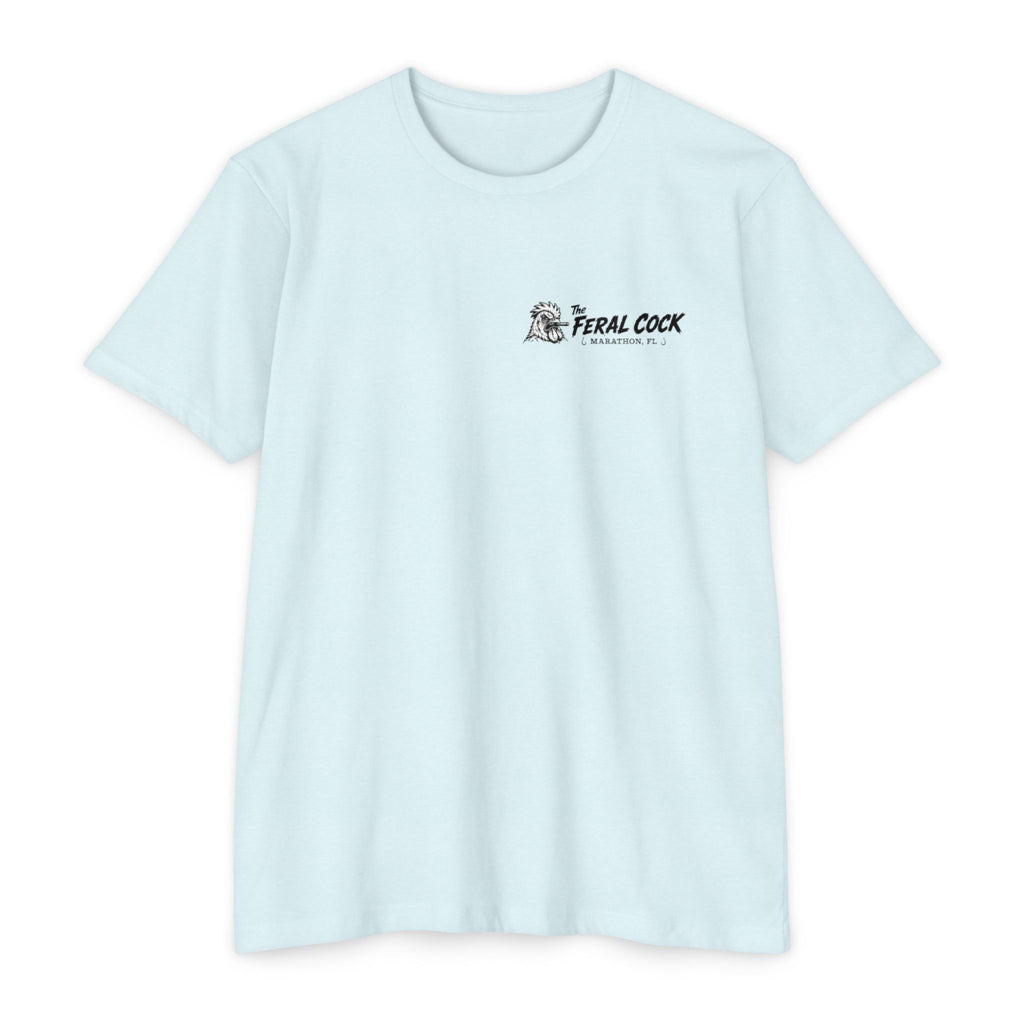 Feral Cock Marathon T-Shirt — Retro Fishing & Guitar Graphic Tee