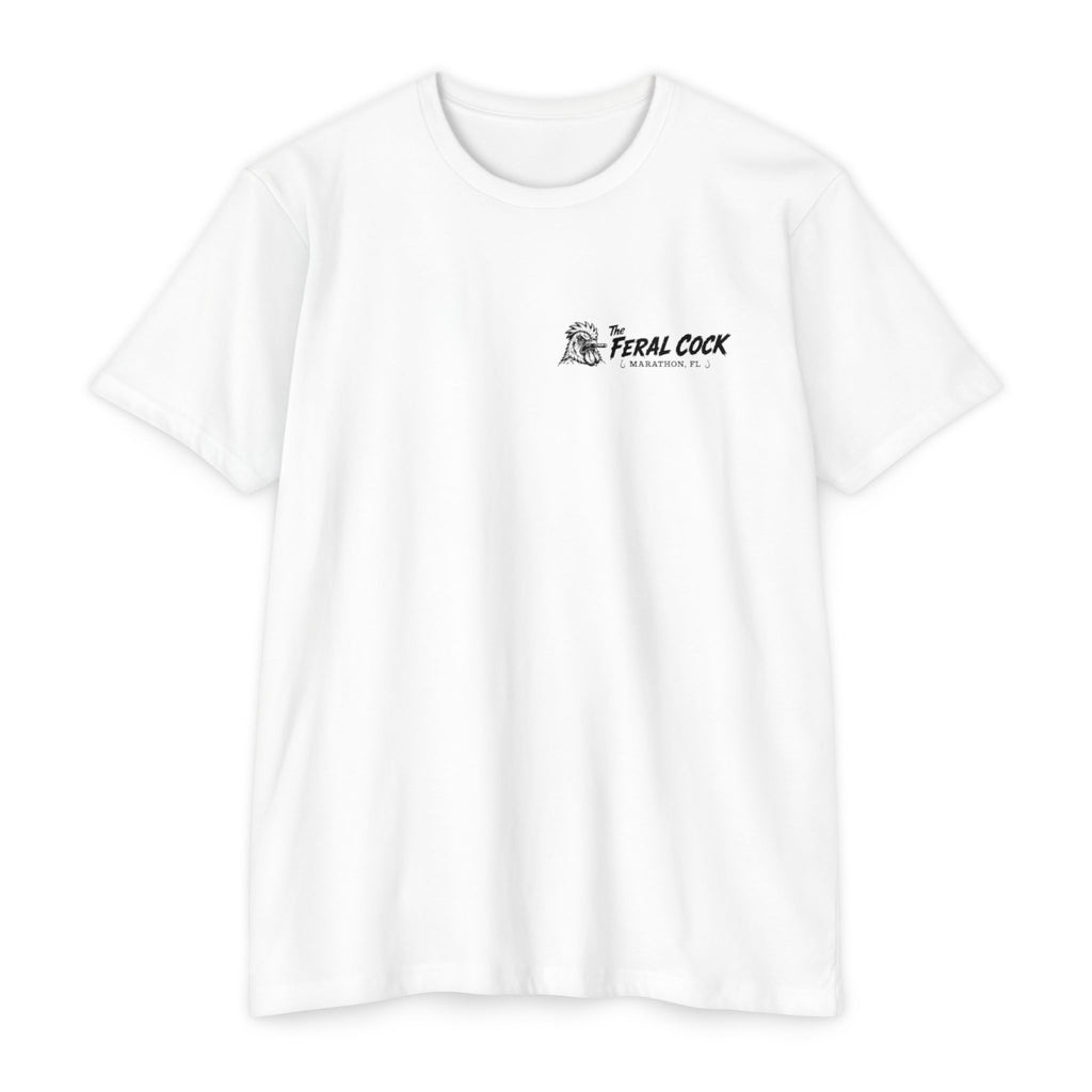 Feral Cock Marathon T-Shirt — Retro Fishing & Guitar Graphic Tee