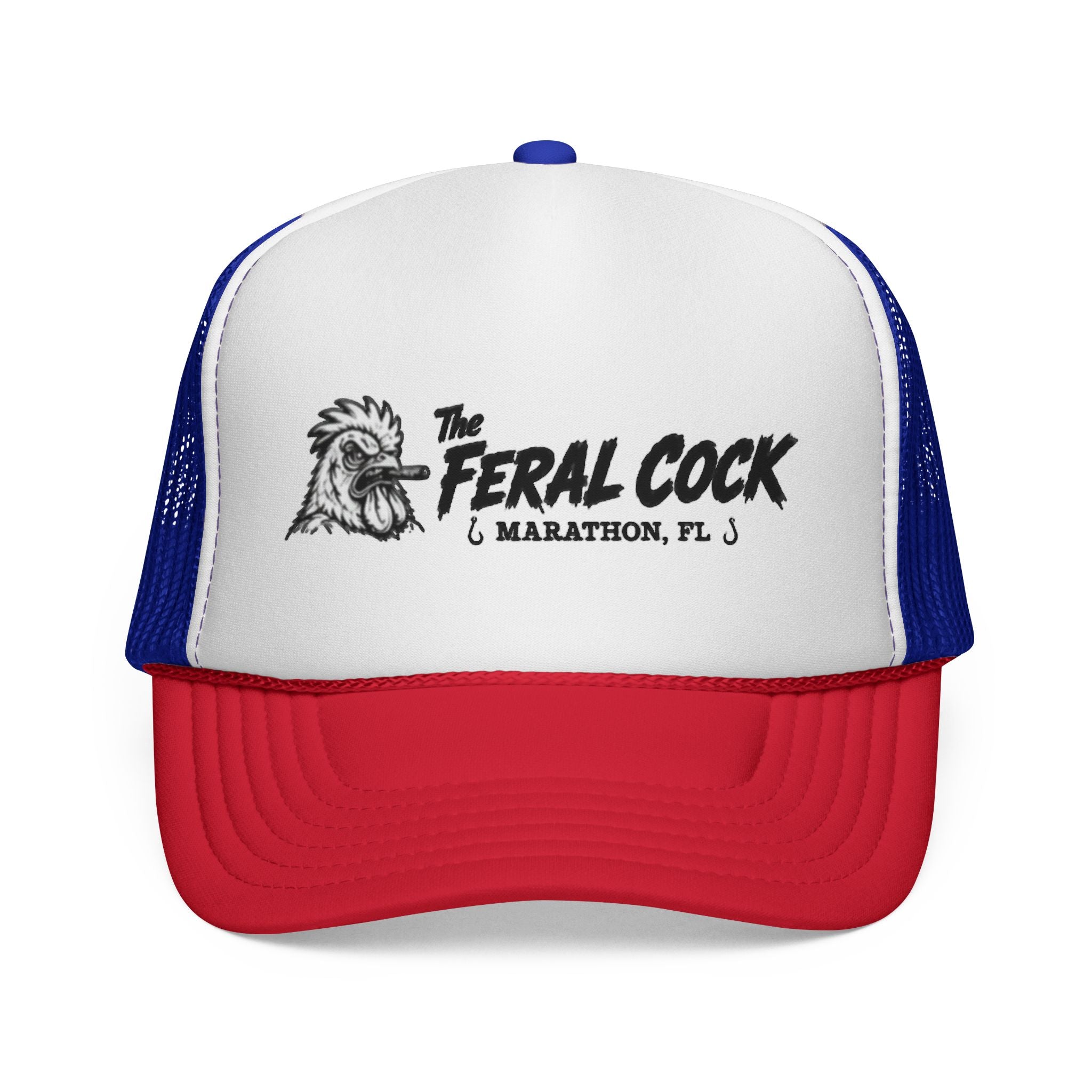 Trucker Cap — "The Feral Cock" Marathon, FL Rooster Logo Hat