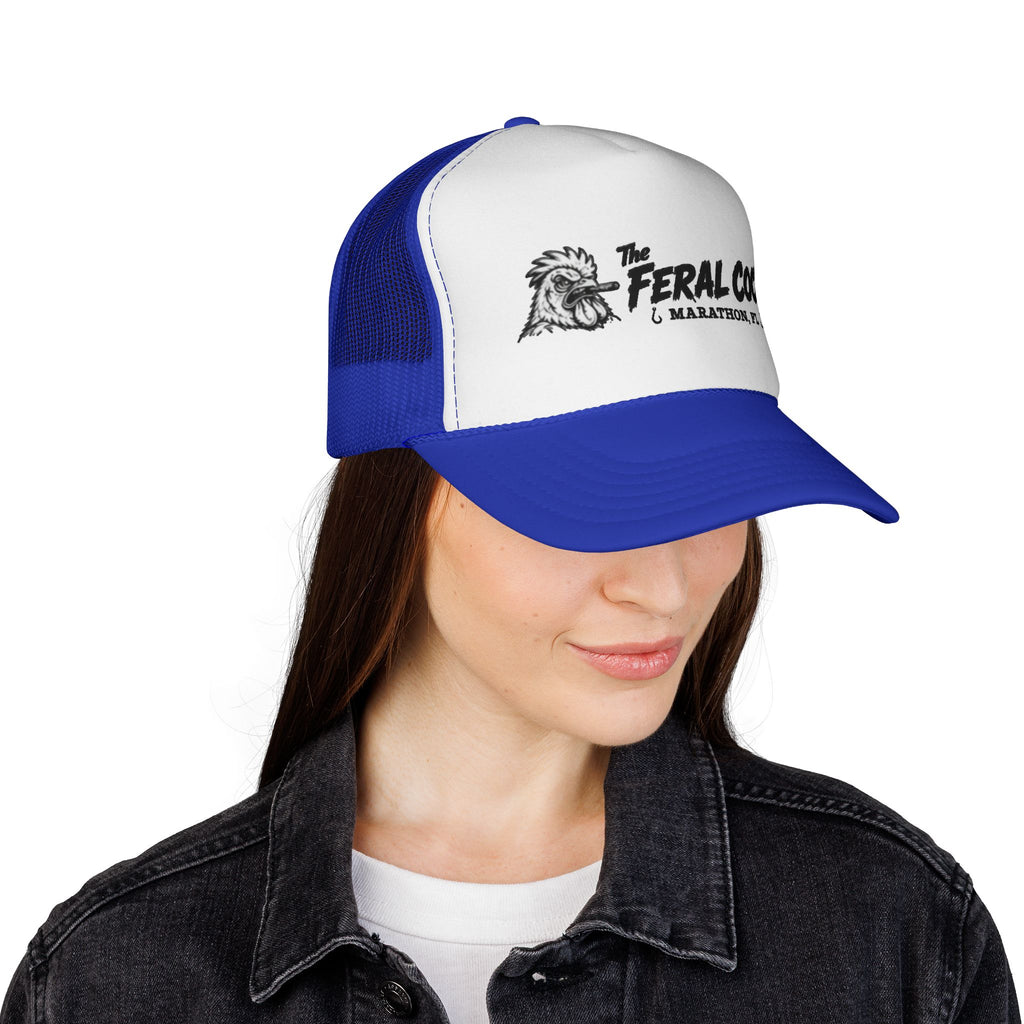 Trucker Cap — "The Feral Cock" Marathon, FL Rooster Logo Hat