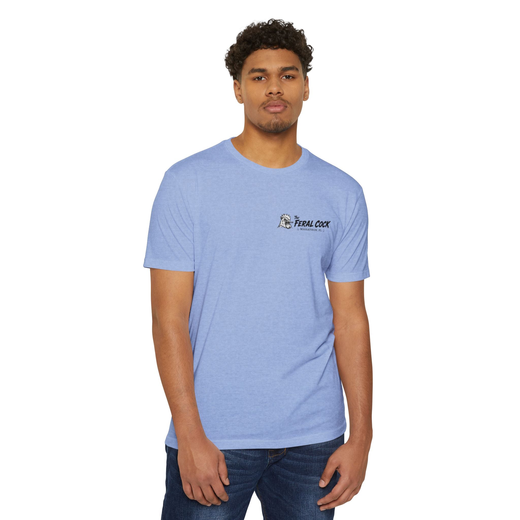 Feral Cock Marathon T-Shirt — Retro Fishing & Guitar Graphic Tee