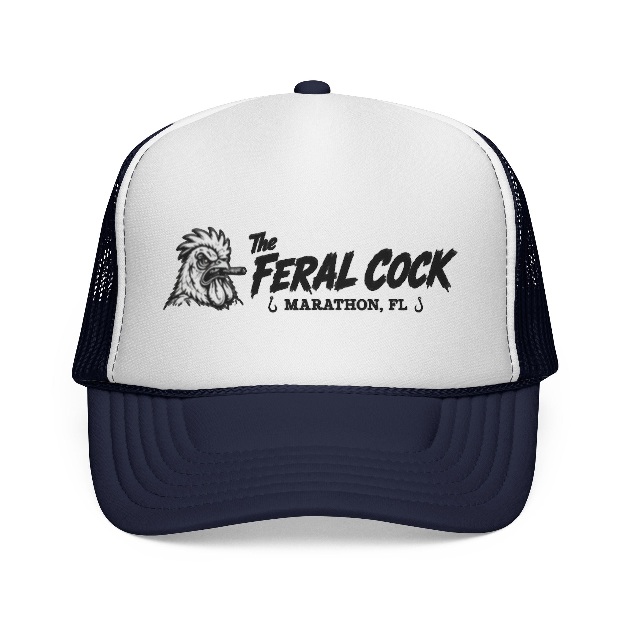Trucker Cap — "The Feral Cock" Marathon, FL Rooster Logo Hat