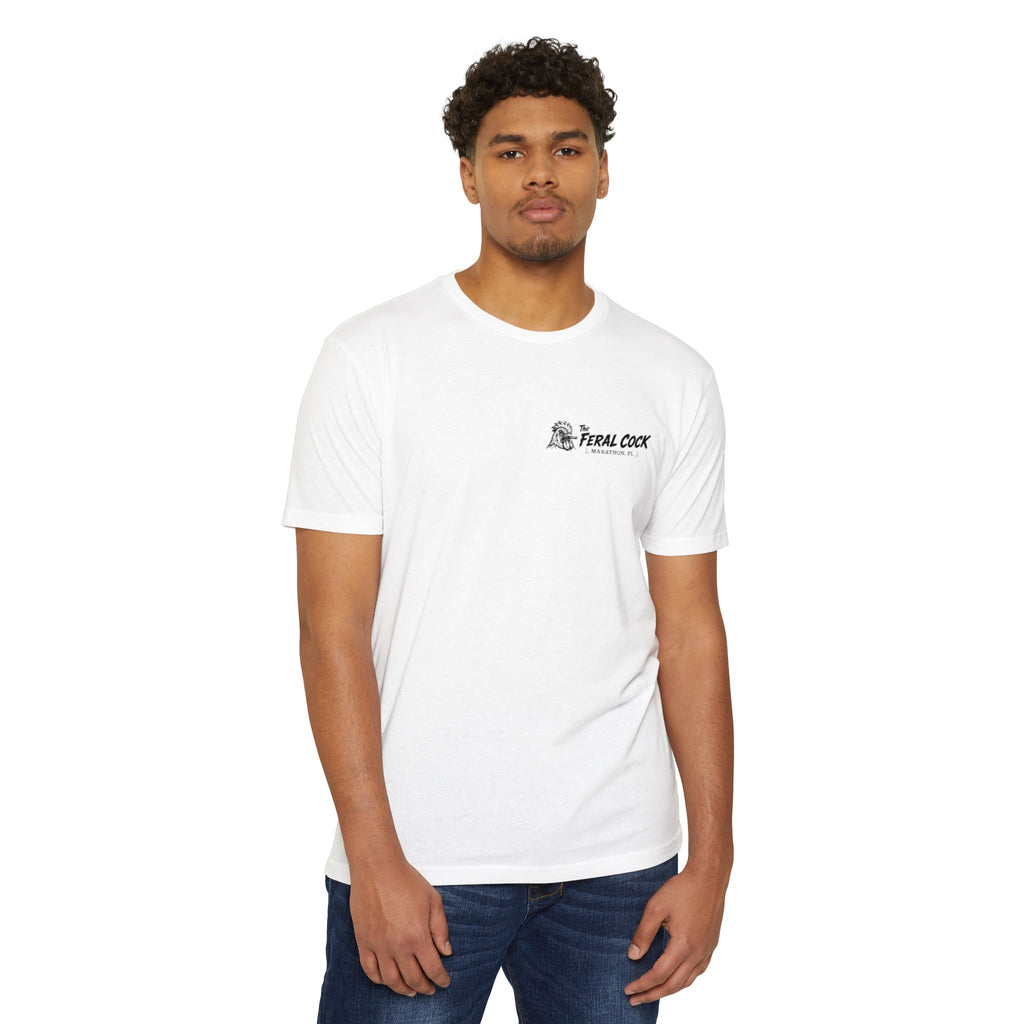 Feral Cock Marathon T-Shirt — Retro Fishing & Guitar Graphic Tee