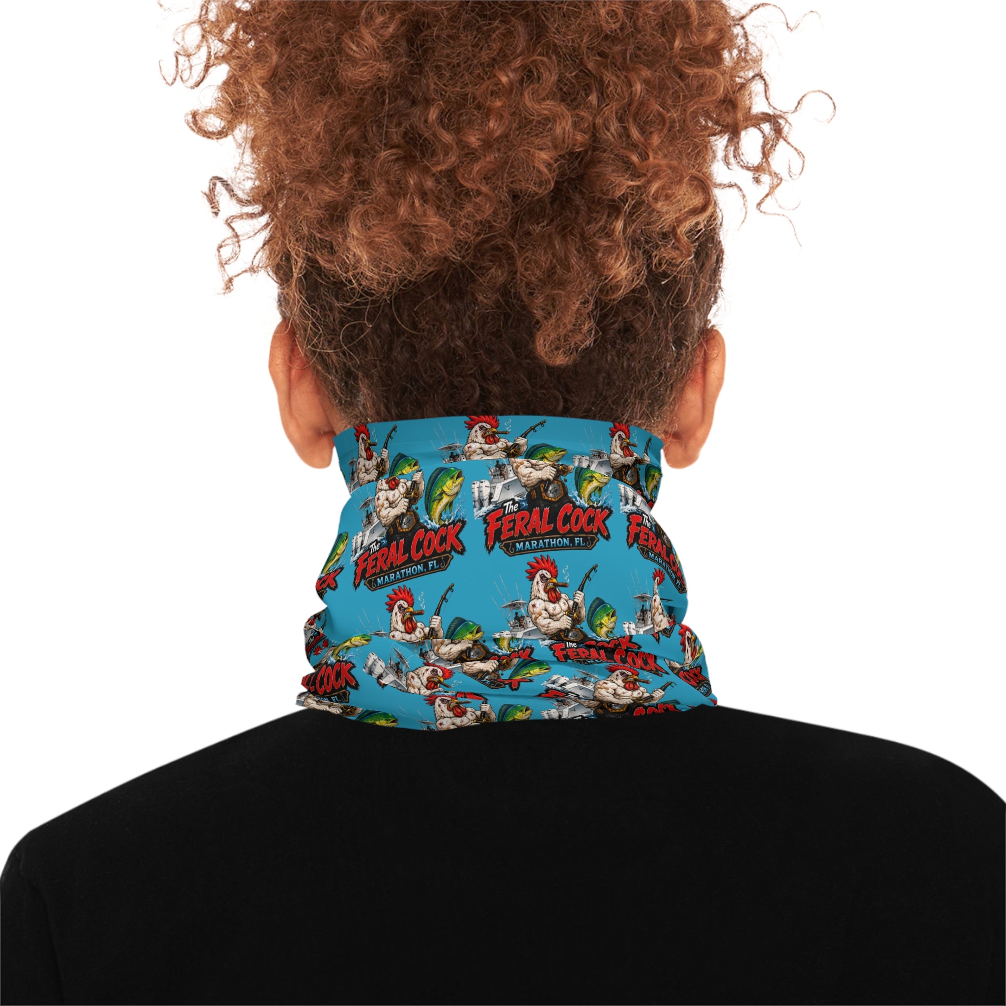 Neck Gaiter — Retro 'Final Cock' Surfing Chicken Pattern (Lightweight Face Mask & Bandana)