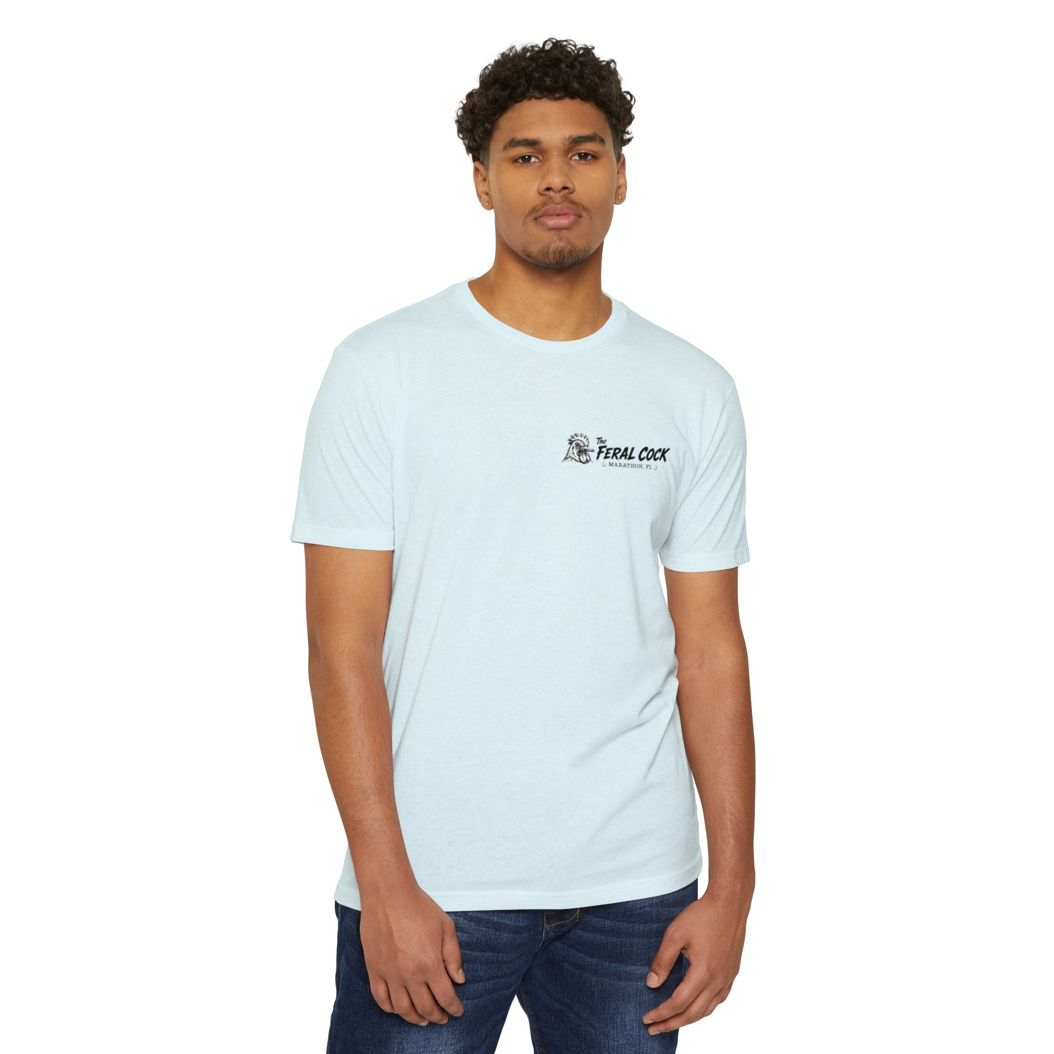Feral Cock Marathon T-Shirt — Retro Fishing & Guitar Graphic Tee