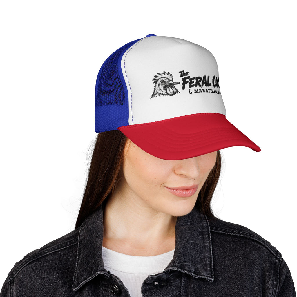 Trucker Cap — "The Feral Cock" Marathon, FL Rooster Logo Hat