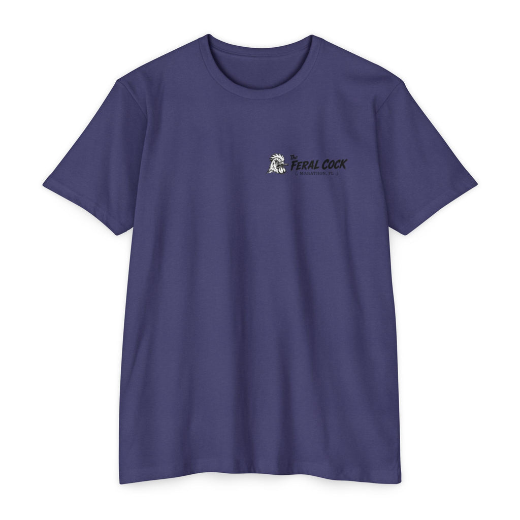 Feral Cock Marathon T-Shirt — Retro Fishing & Guitar Graphic Tee