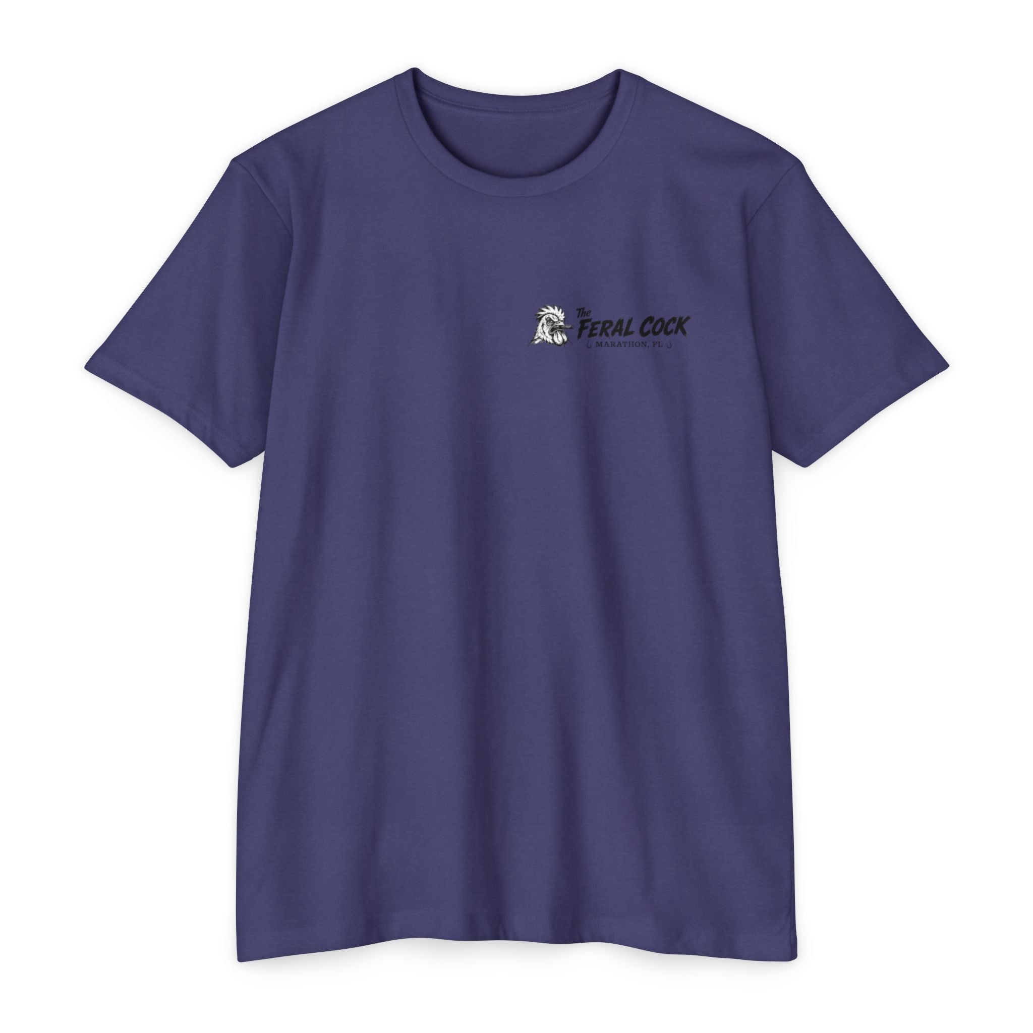 Feral Cock Marathon T-Shirt — Retro Fishing & Guitar Graphic Tee