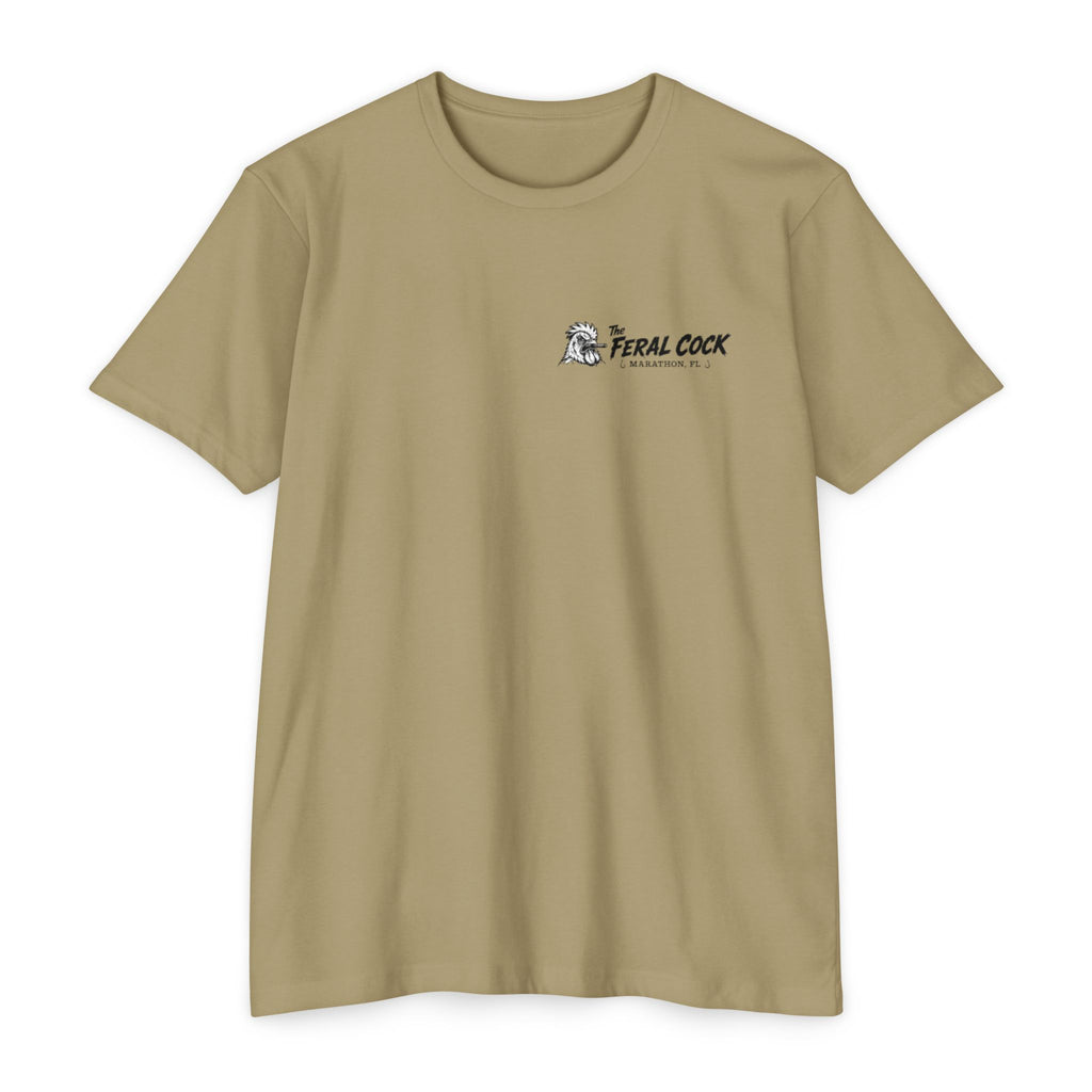 Feral Cock Marathon T-Shirt — Retro Fishing & Guitar Graphic Tee