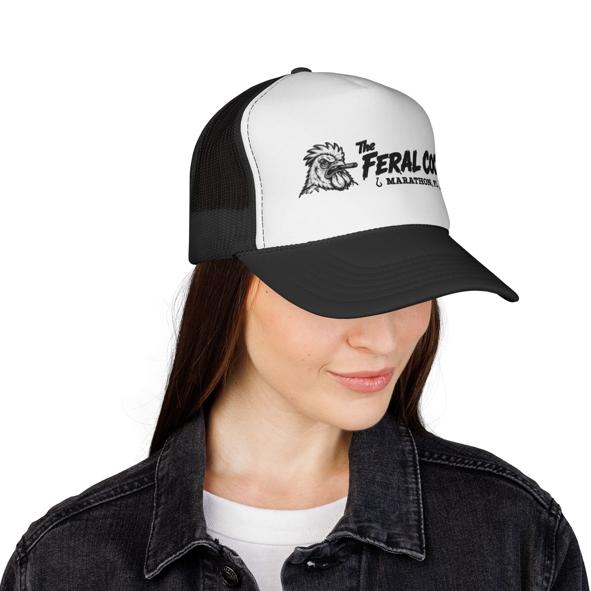 Trucker Cap — "The Feral Cock" Marathon, FL Rooster Logo Hat