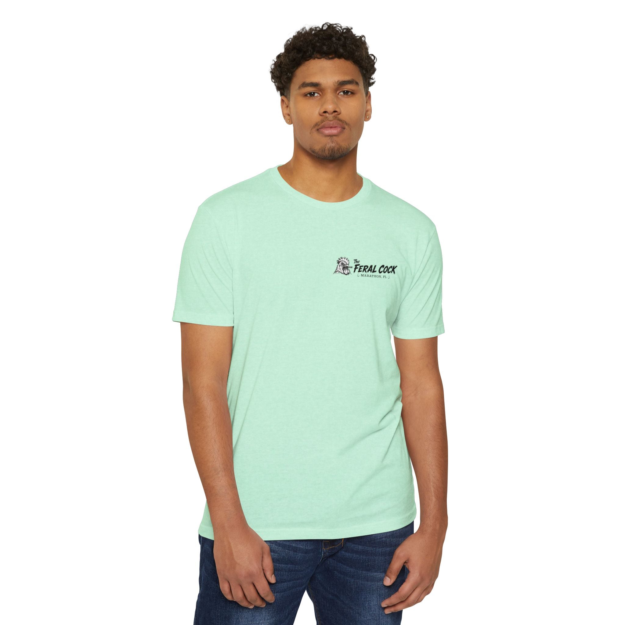 Feral Cock Marathon T-Shirt — Retro Fishing & Guitar Graphic Tee