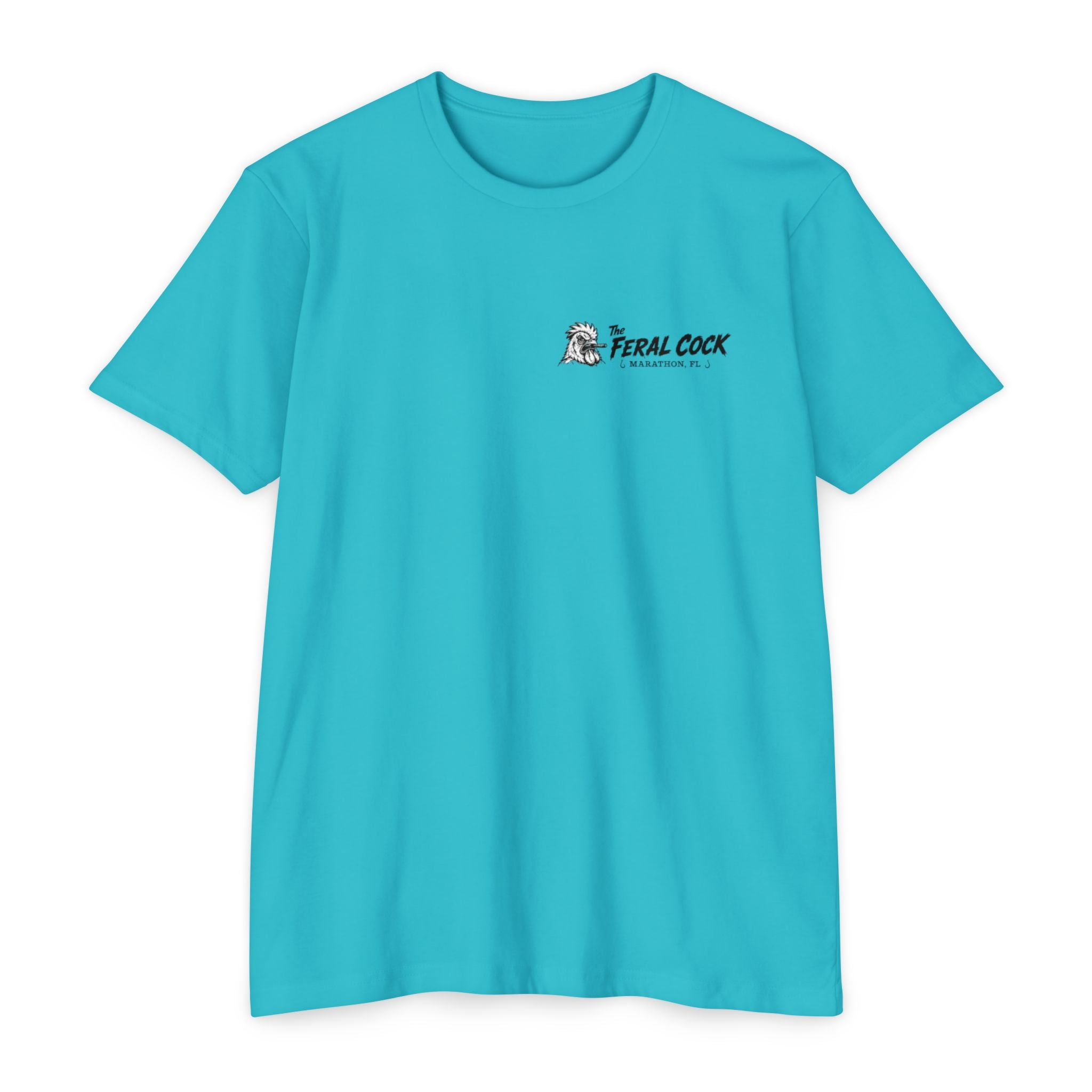 Feral Cock Marathon T-Shirt — Retro Fishing & Guitar Graphic Tee