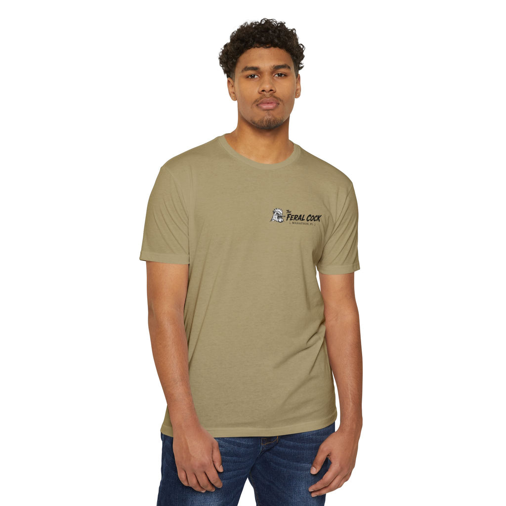 Feral Cock Marathon T-Shirt — Retro Fishing & Guitar Graphic Tee