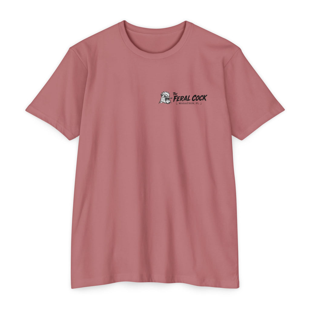 Feral Cock Marathon T-Shirt — Retro Fishing & Guitar Graphic Tee