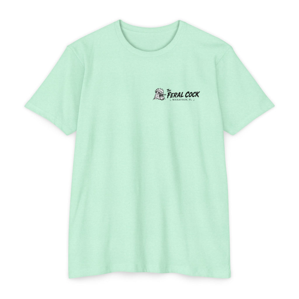 Feral Cock Marathon T-Shirt — Retro Fishing & Guitar Graphic Tee