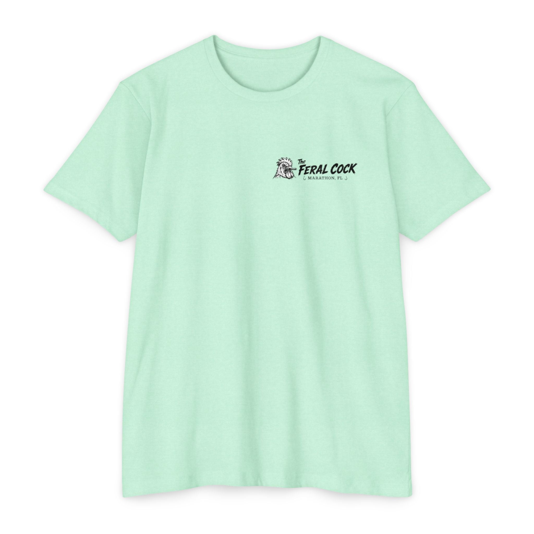 Feral Cock Marathon T-Shirt — Retro Fishing & Guitar Graphic Tee