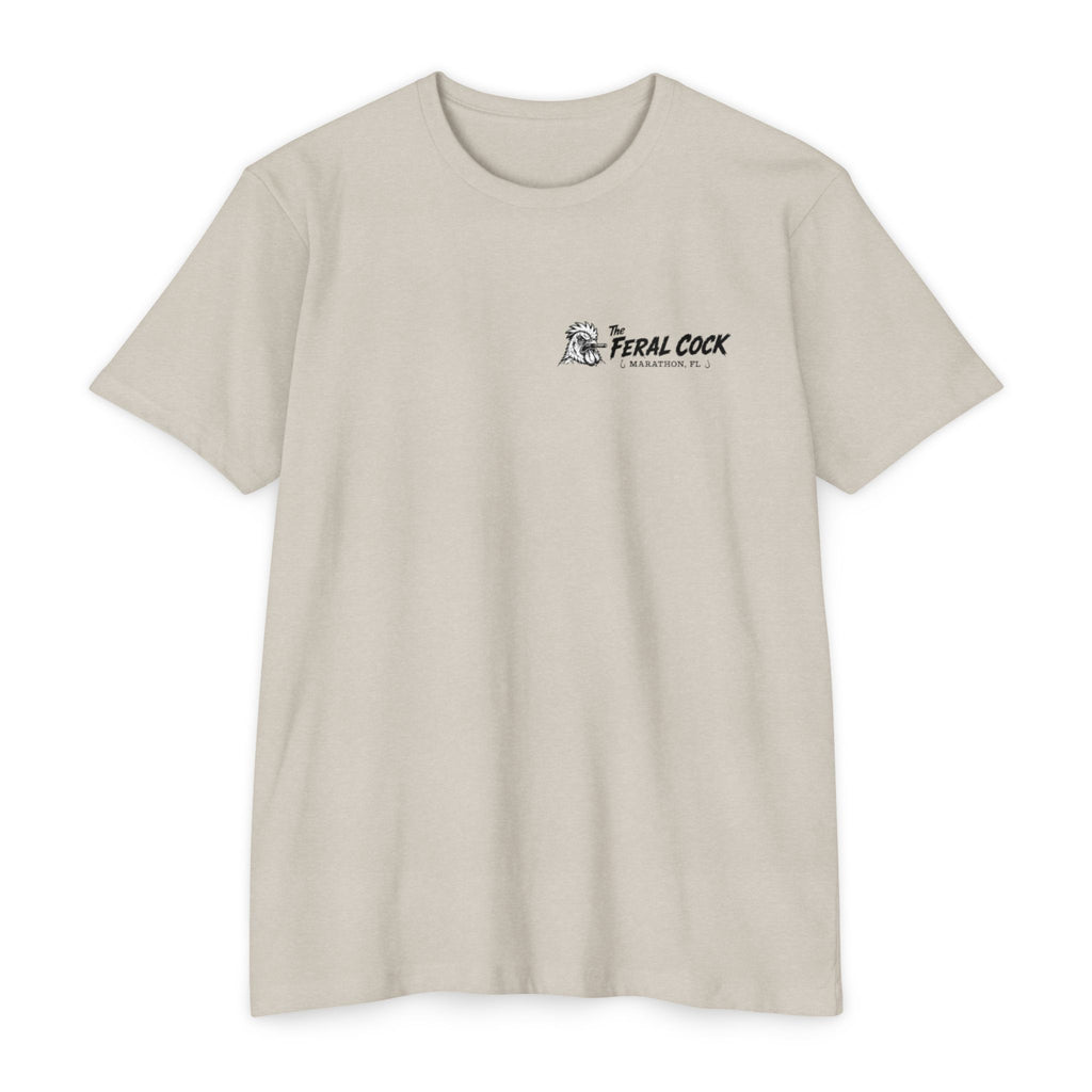 Feral Cock Marathon T-Shirt — Retro Fishing & Guitar Graphic Tee