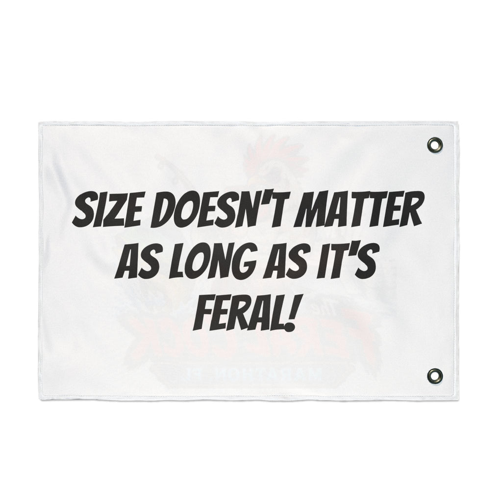 Double-Sided Flag — The Feral Cock Marathon, FL Rooster & Fish Nautical Banner
