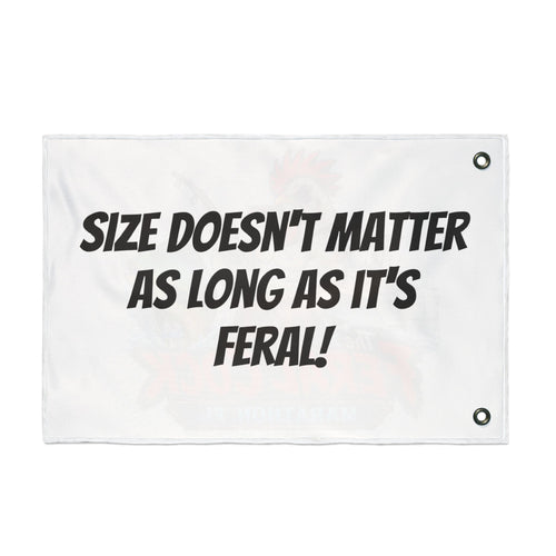 Double-Sided Flag — The Feral Cock Marathon, FL Rooster & Fish Nautical Banner